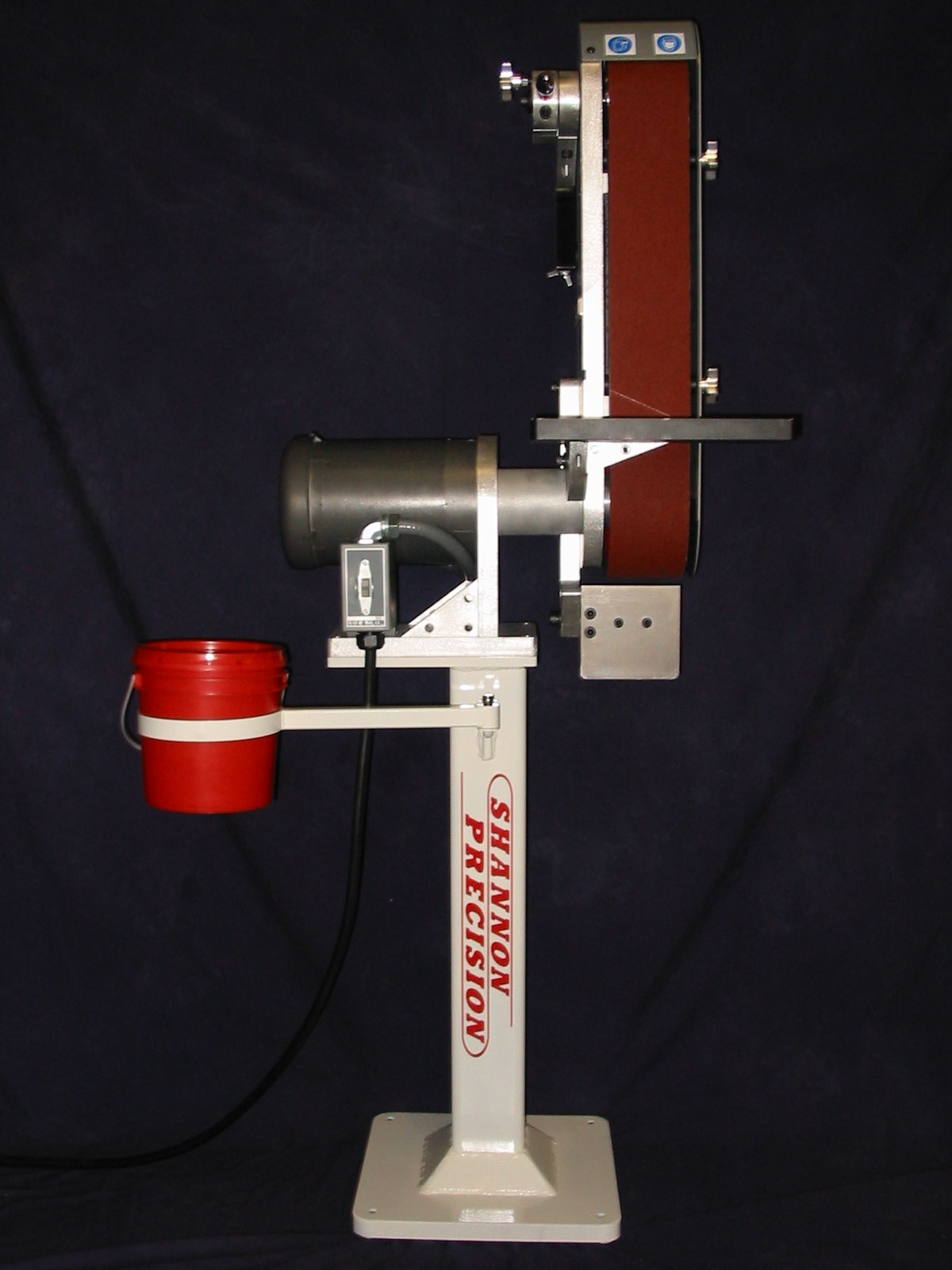 Shannon Precision belt sander with optional pedestal